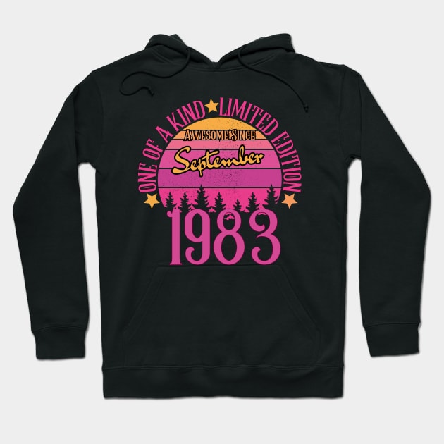 one of a kind limited edition Awesome Since September 1983 40th Birthday Hoodie by HandrisKarwa